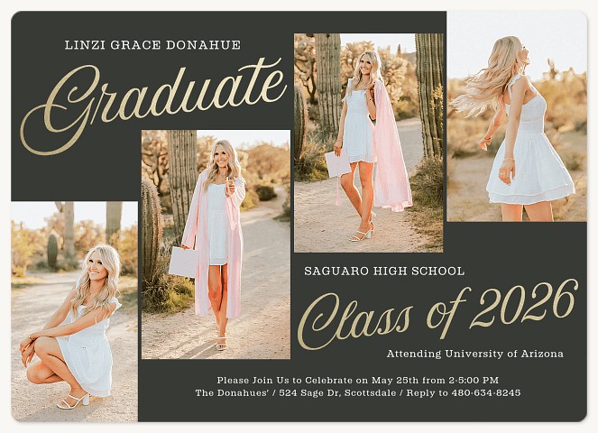 Shining Panels  Graduation Invitations