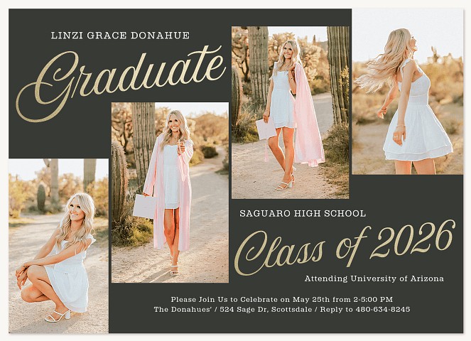Shining Panels  Graduation Invitations