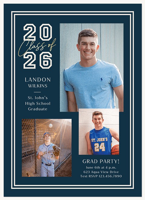 Outlined & Celebrated Graduation Invitations