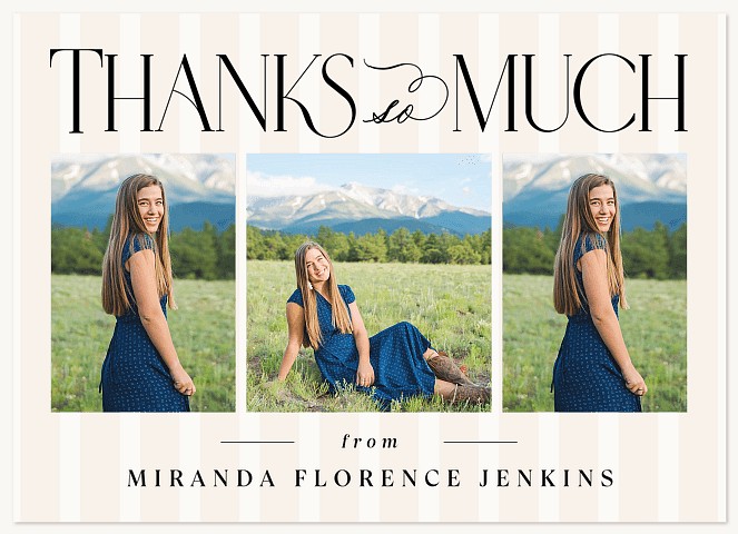 Delicate Stripes Thank You Cards 