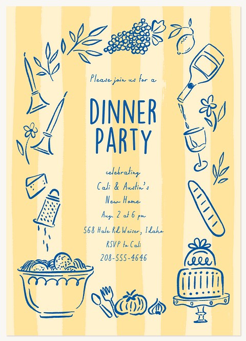 Scribbled Soirée Dinner & Cocktail Party Invitations