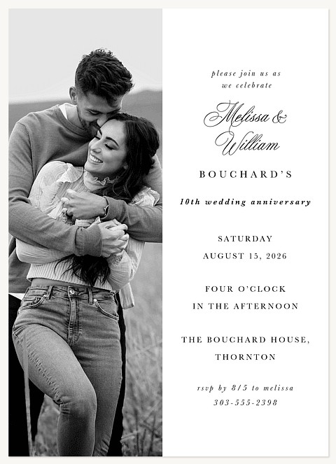 Photo Vignette Wedding Anniversary Invitations