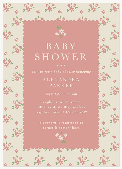 Cottage Botanicals Baby Shower Invites