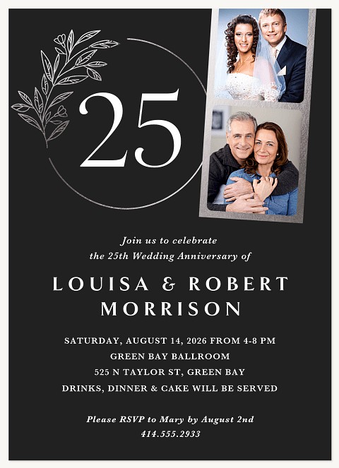 Circle Milestone Wedding Anniversary Invitations