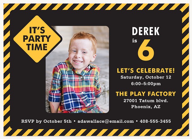 Fun Ahead Boy Birthday Party Invitations