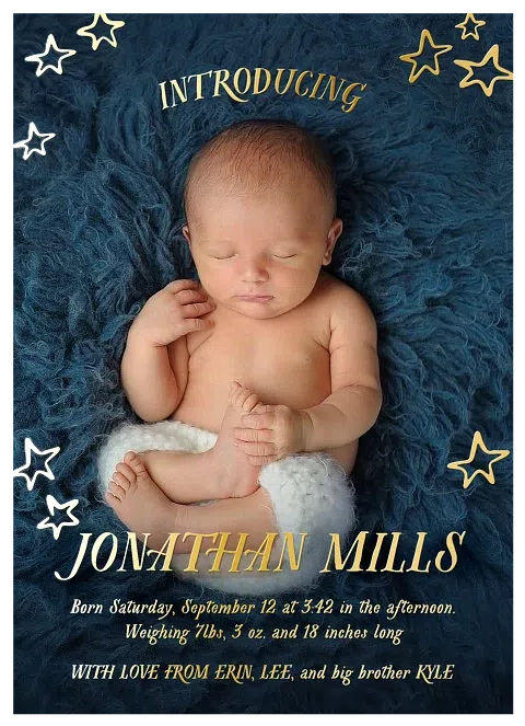 Starlit Intro Baby Announcements