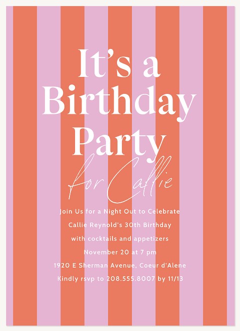 Birthday Pop Adult Birthday Party Invitations