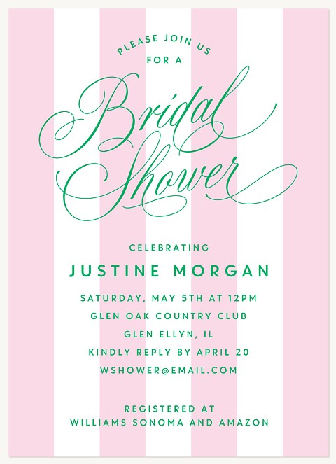 Shower Stripes Bridal Shower Invitations