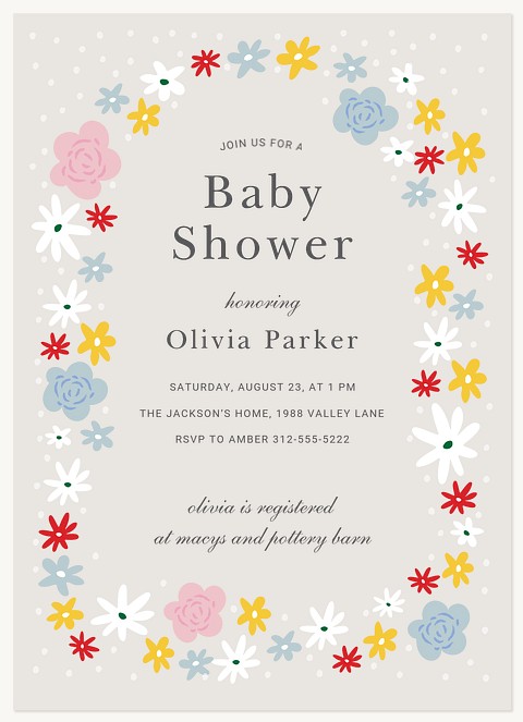Shower Garland Baby Shower Invites