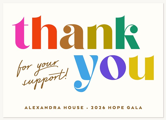 Colorful Thank You Thank You Cards 
