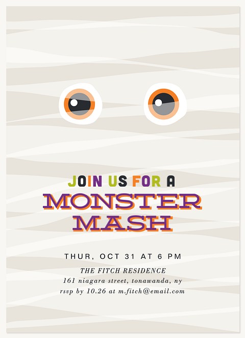 Mummy Bandages Halloween Party Invitations