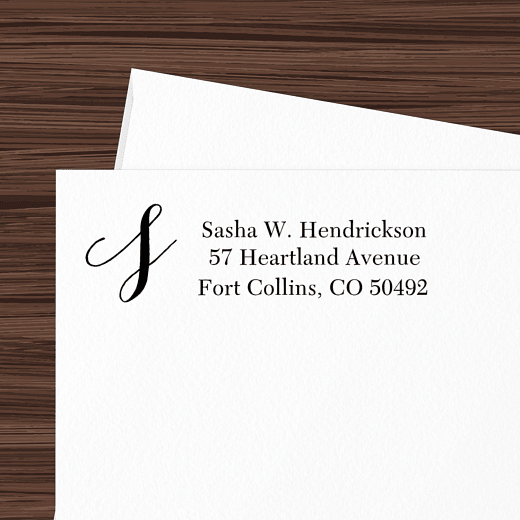 Calligraphic Initial | Custom Rubber Stamps