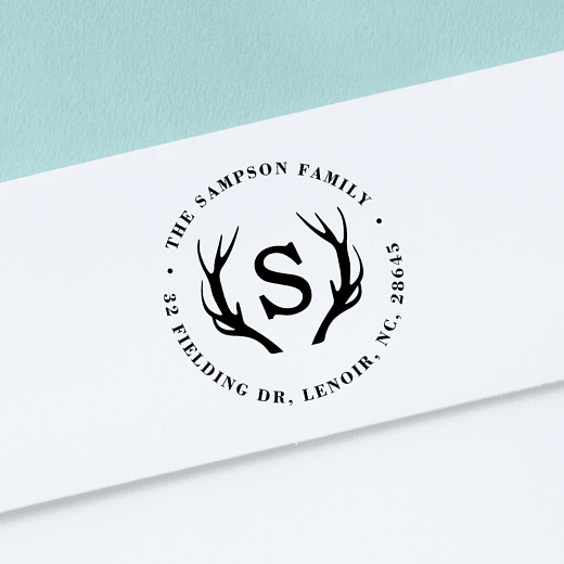 Antler Monogram | Custom Rubber Stamps