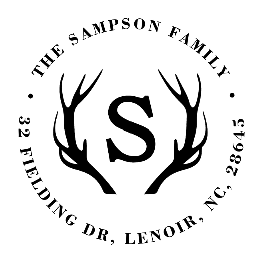 Antler Monogram | Custom Rubber Stamps