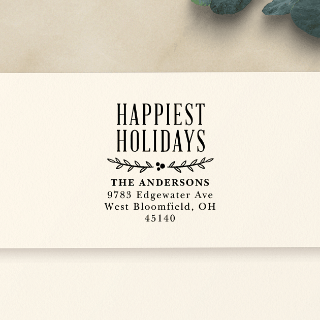 Holly Holidays | Custom Rubber Stamps