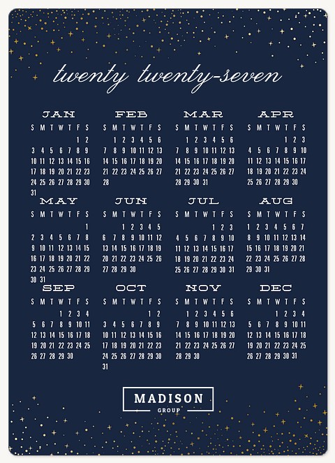 Starlit Calendar Holiday & Christmas Magnet Cards