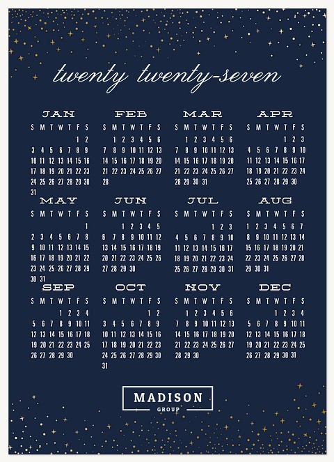 Starlit Calendar Business Holiday Cards