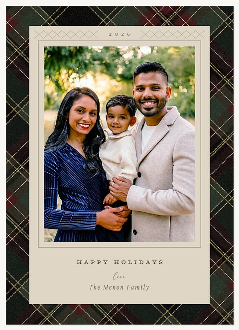 Heritage Plaid Personalized Holiday Cards