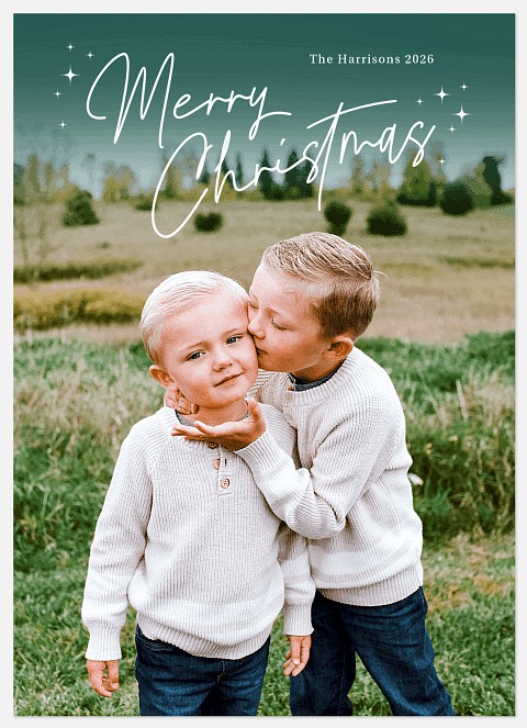 Handwritten Gradient Holiday Photo Cards