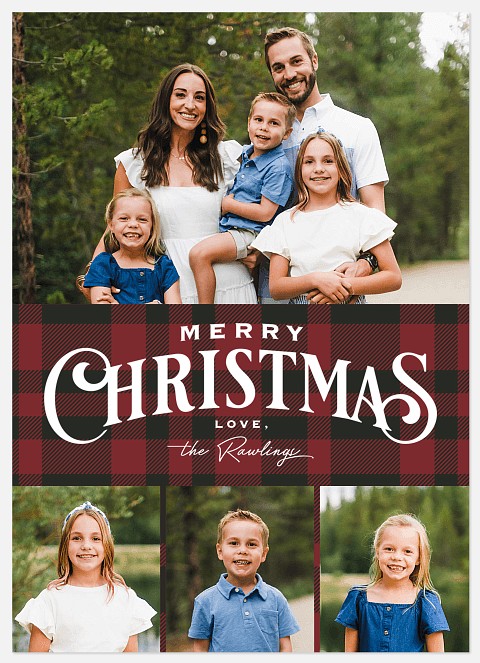 Woodland Plaid Holiday Photo Cards
