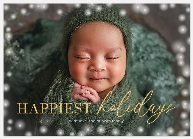 Bokeh Border Holiday Photo Cards