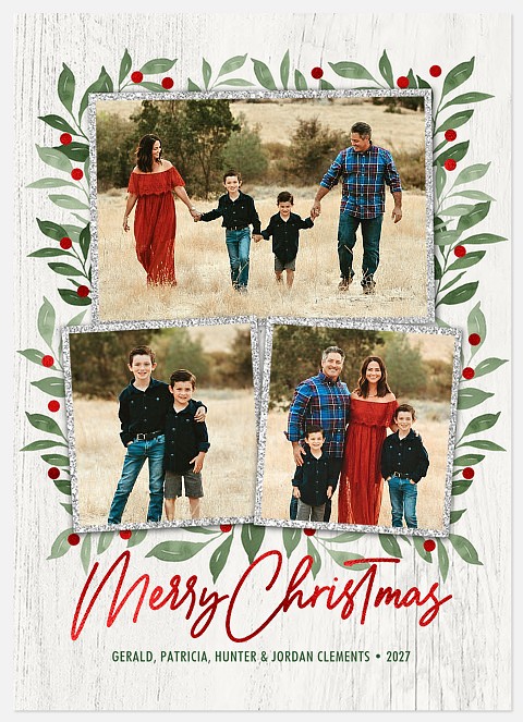 Sparkling Frames Holiday Photo Cards