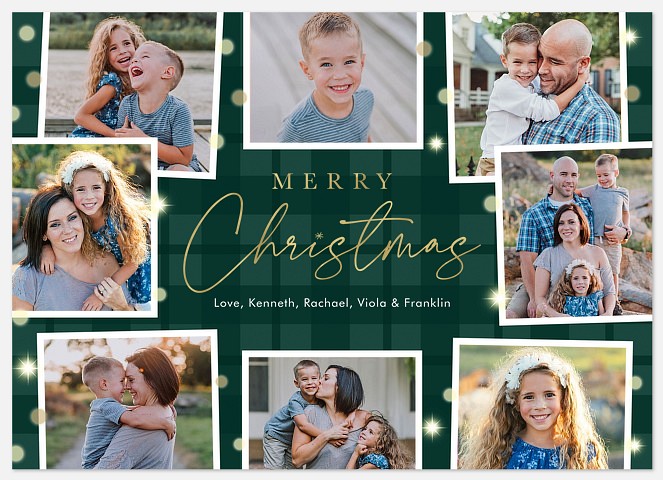 Dazzling Plaid Holiday Photo Cards