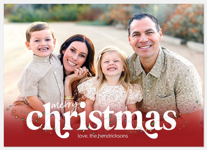 Flocked Pines Holiday Photo Cards