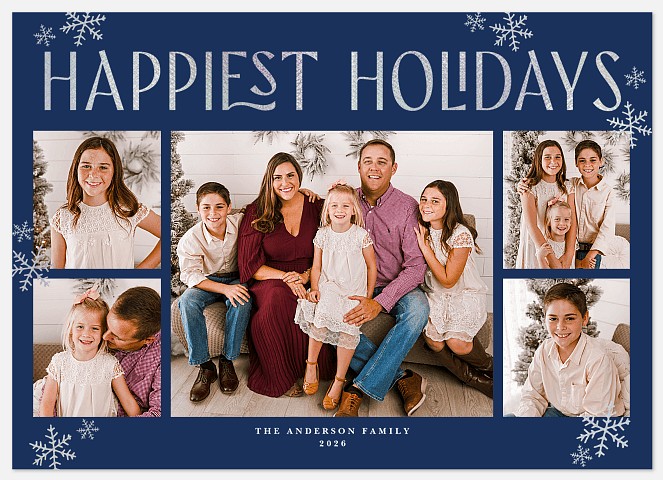 Snowy Sentiment Holiday Photo Cards
