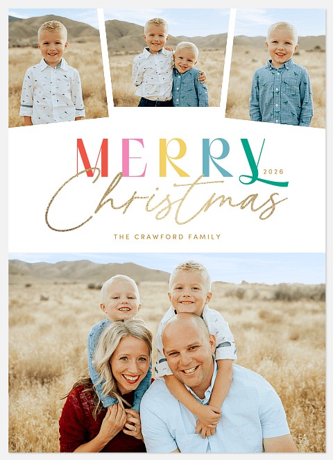 Colorfully Modern Holiday Photo Cards