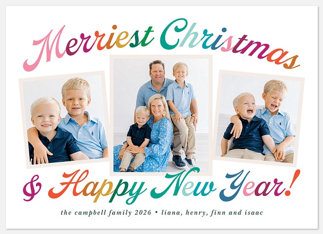 Colorful Christmas Holiday Photo Cards