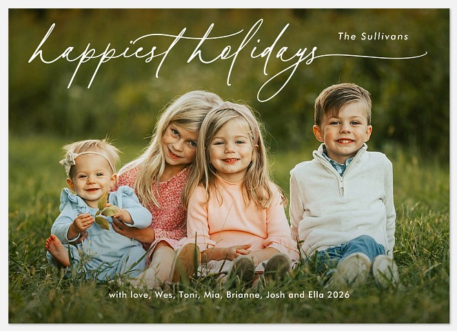 Extended Script Holiday Photo Cards