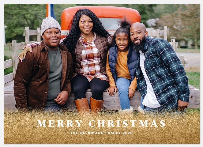 Glitter Border Holiday Photo Cards