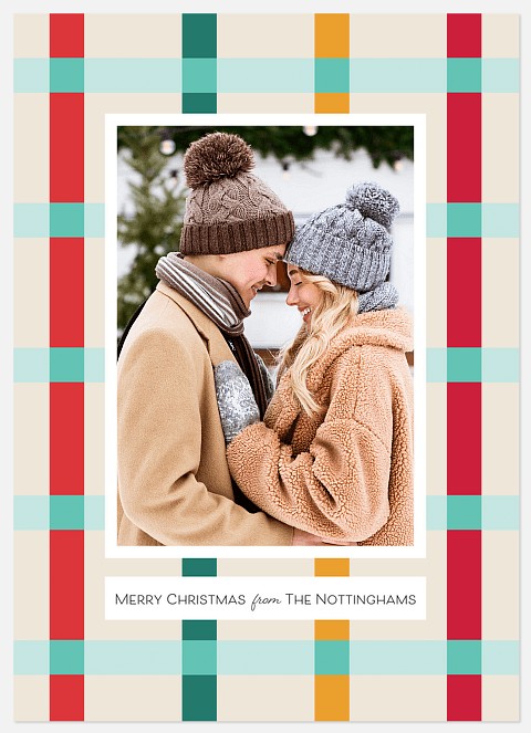 Soft Plaid Holiday Photo Cards