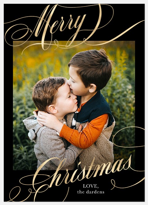 Ornately Stated Holiday Photo Cards