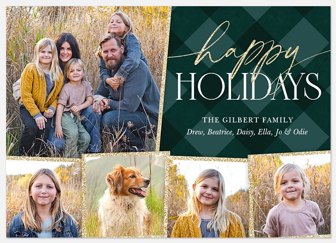 Luxe Plaid Holiday Photo Cards