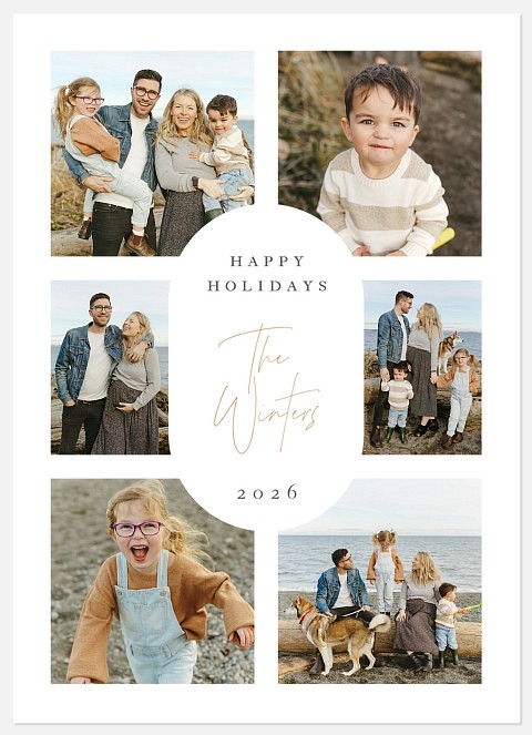 Rounded Grid Holiday Photo Cards