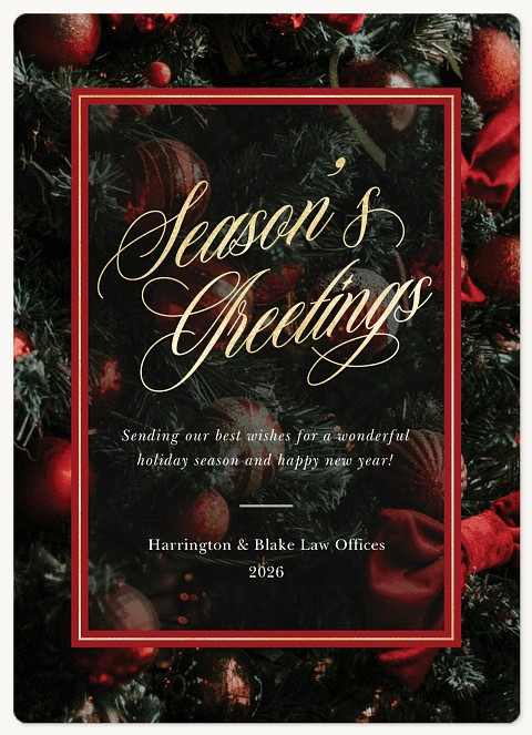 Opulent Script Holiday & Christmas Magnet Cards
