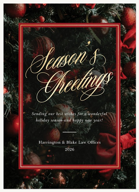 Opulent Script Business Holiday Cards