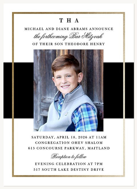 Classic Traditions Bar Mitzvah Invitations