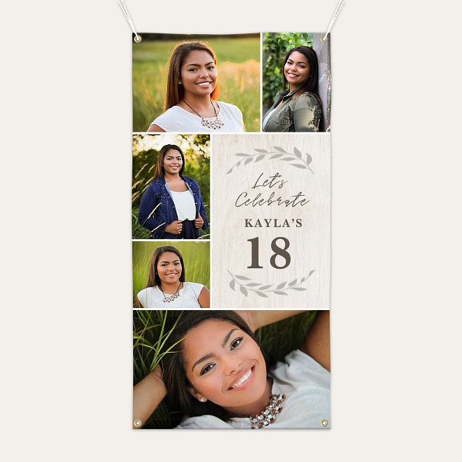 Farmhouse Laurels Birthday Banner Custom Banners