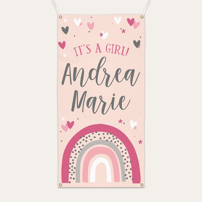 Pink Rainbow Baby Banner Custom Banners