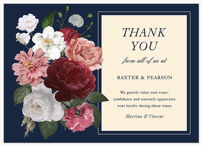 Classic Bouquet Business Thank You Cards