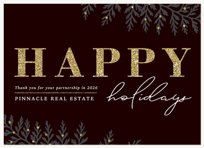 Glittering Ferns Business Holiday Cards