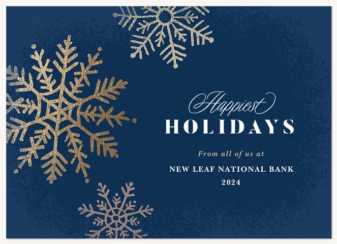 Golden Snowfall Business Holiday Cards