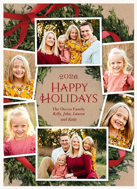 Boxwood Wreath Christmas Cards