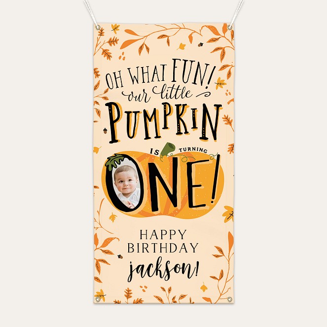 Little Pumpkin Birthday Banner Custom Banners
