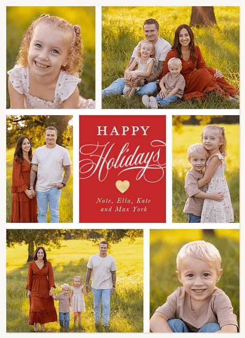 Holiday Script Personalized Holiday Cards