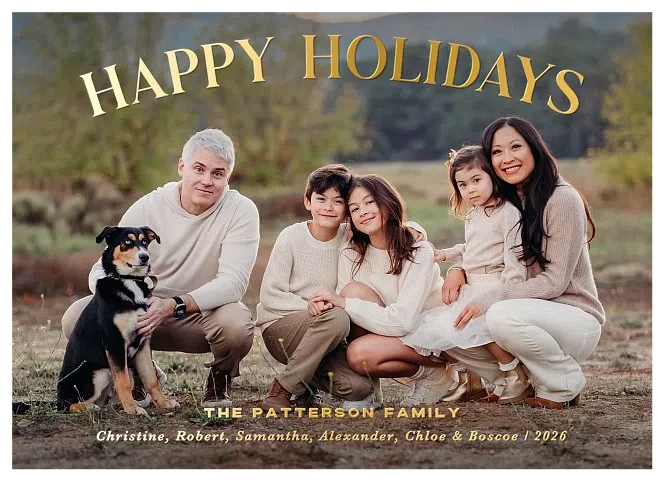 Golden Arched Greeting Personalized Holiday Cards