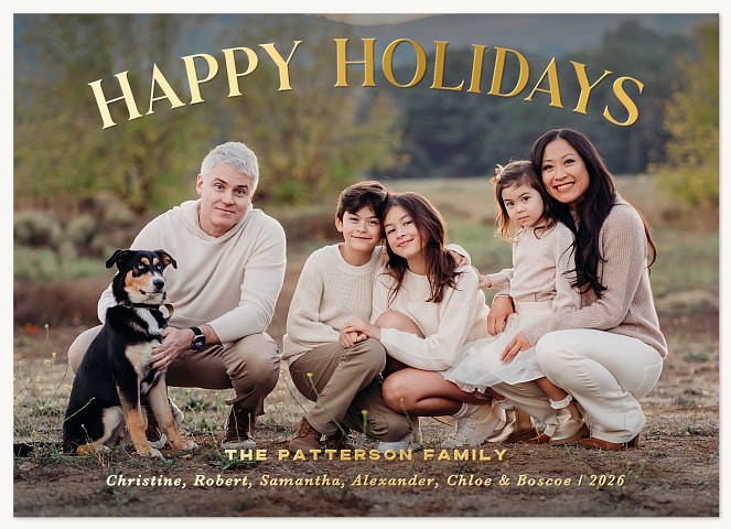 Golden Arched Greeting Personalized Holiday Cards
